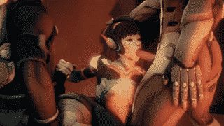 D.VA playing with 2 cocks – threesome overwatch
