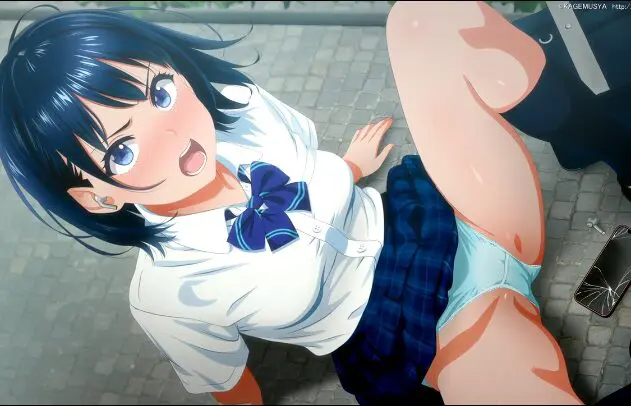 A woman walking while using her smartphone and a man who bumped into her uterus